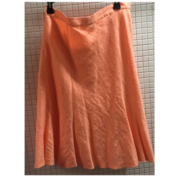 CHAPS Women’s Soft Orange Linen Skirt 14 - Picture 14 of 16